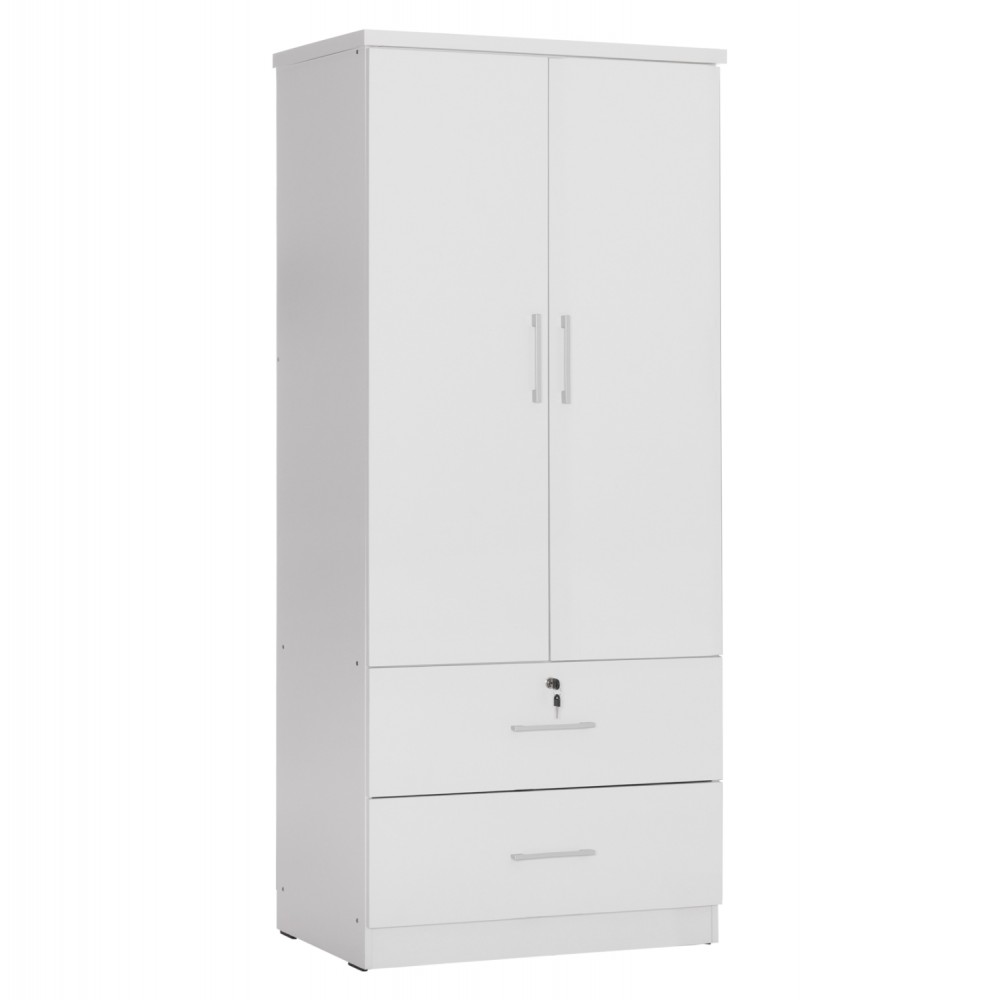 Ντουλάπα δίφυλλη "REINA" σε χρώμα λευκό 80x48x183