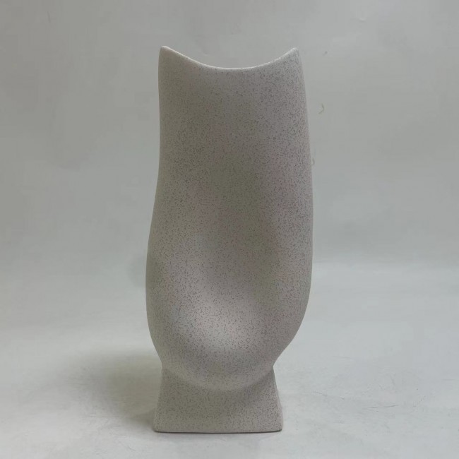 Επιτραπέζιο διακοσμητικό "GLAΖΕ" κεραμικό σε χρώμα υπόλευκο 17x12x38