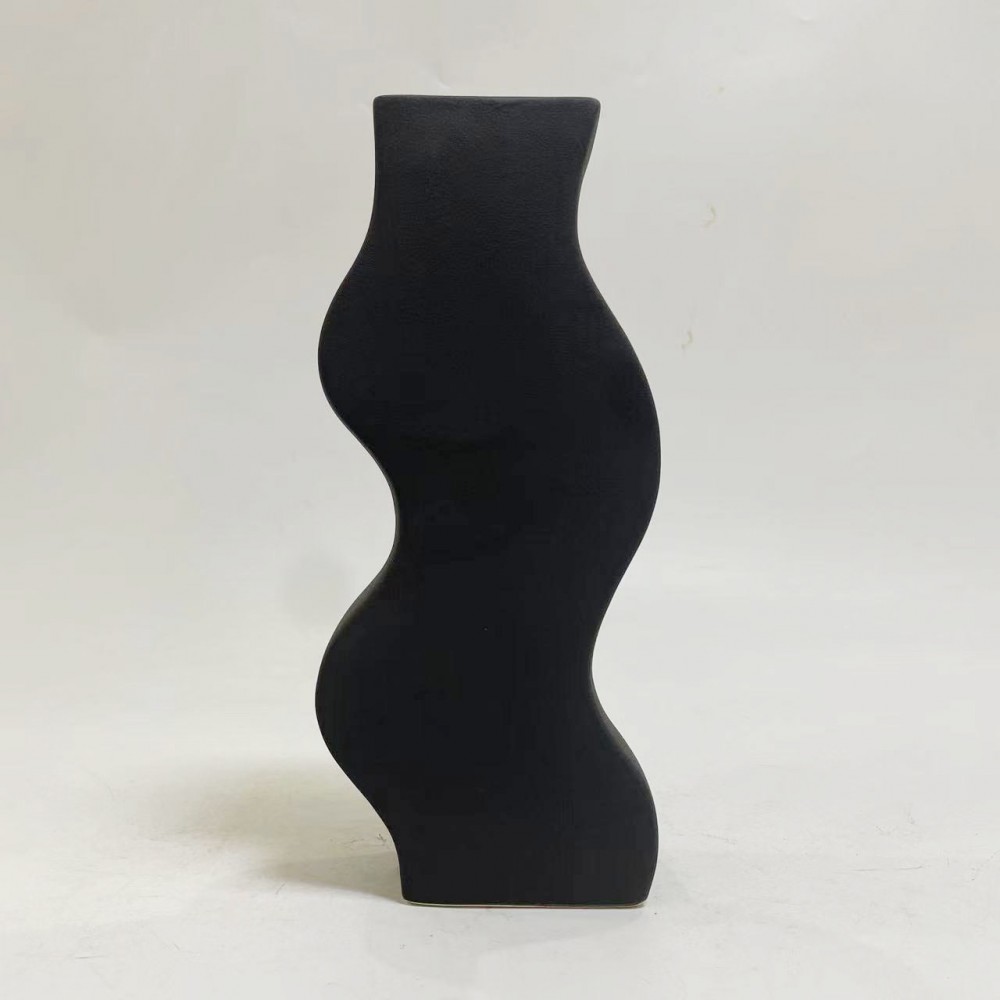 Επιτραπέζιο διακοσμητικό "SEBOR" κεραμικό σε χρώμα μαύρο ματ 13x6x30