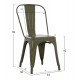 Καρέκλα "MELITA" από μέταλλο σε χρώμα λαδί 43x50x82