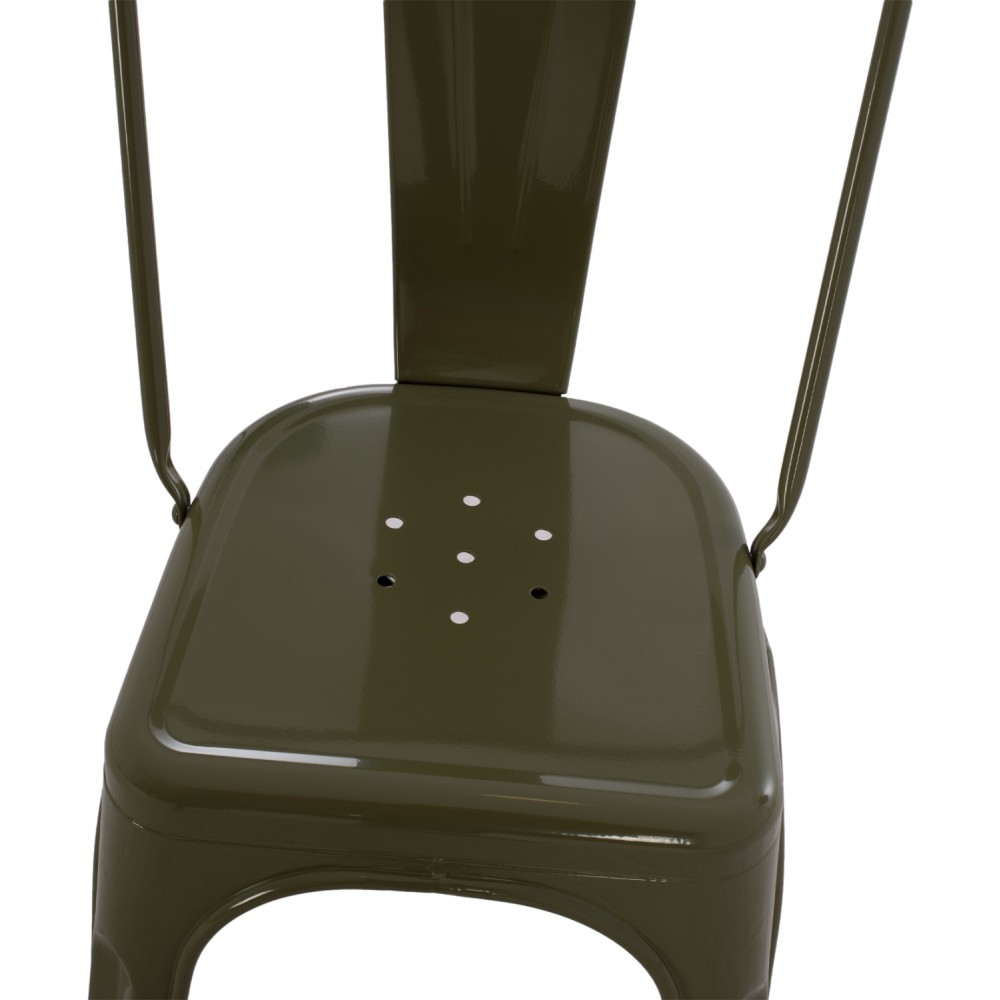 Καρέκλα "MELITA" από μέταλλο σε χρώμα λαδί 43x50x82