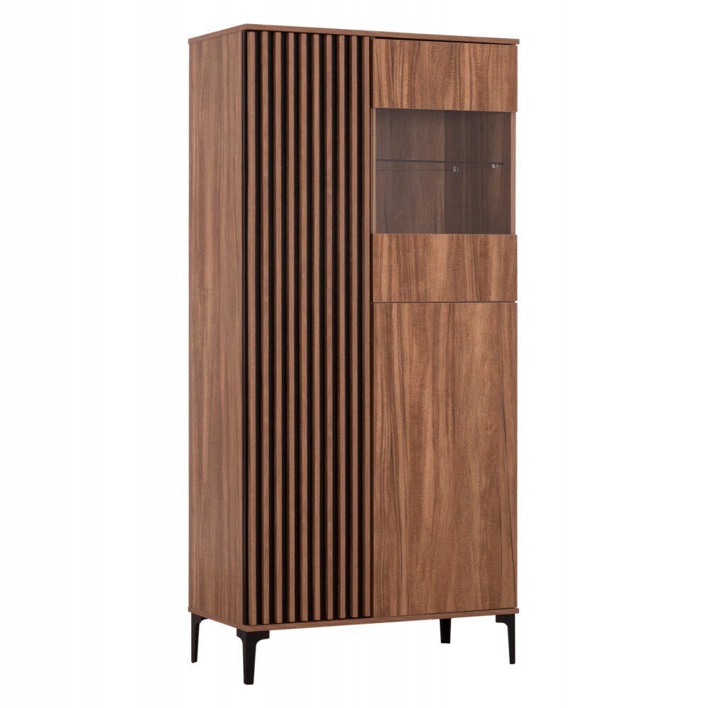 Βιτρίνα "HARRY" σε χρώμα φυσικό/μαύρο 90x40x185