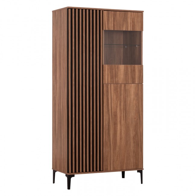 Βιτρίνα "HARRY" σε χρώμα φυσικό/μαύρο 90x40x185