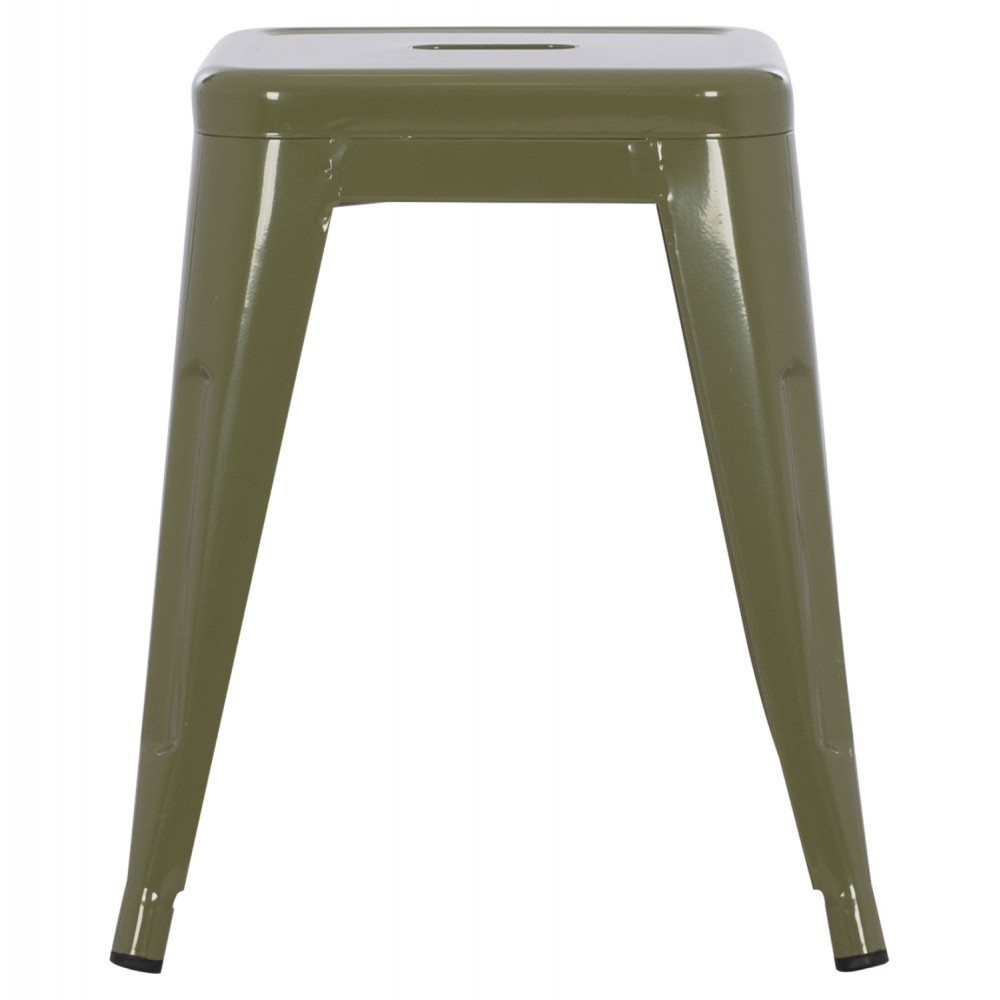 Σκαμπό "MELITA" από μέταλλο σε χρώμα σκούρο λαδί 39x39x46