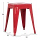 Σκαμπό "MELITA" από μέταλλο σε χρώμα κόκκινο 39x39x46