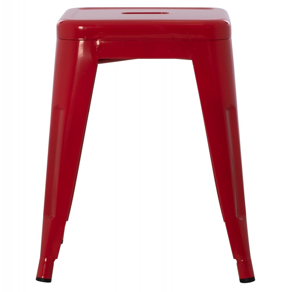 Σκαμπό "MELITA" από μέταλλο σε χρώμα κόκκινο 39x39x46