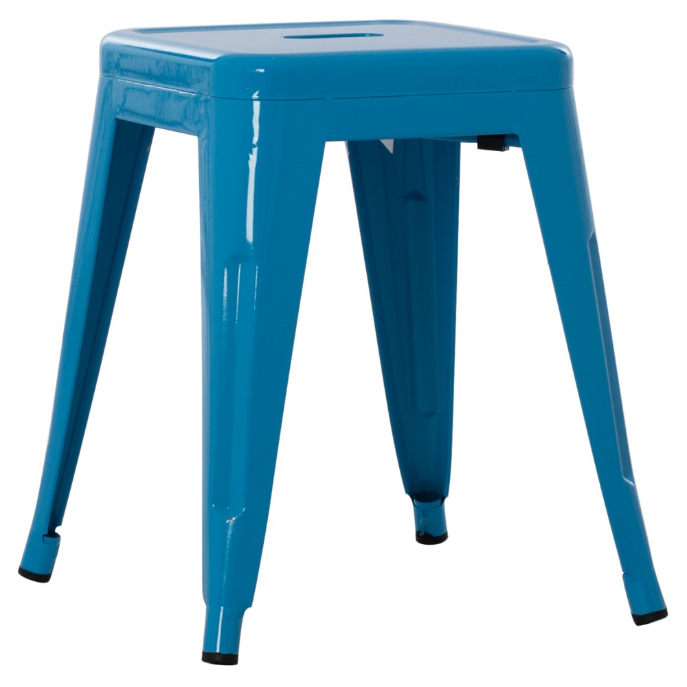 Σκαμπό "MELITA" από μέταλλο σε χρώμα μπλε 39x39x46