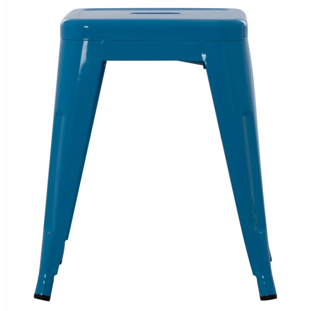 Σκαμπό "MELITA" από μέταλλο σε χρώμα μπλε 39x39x46