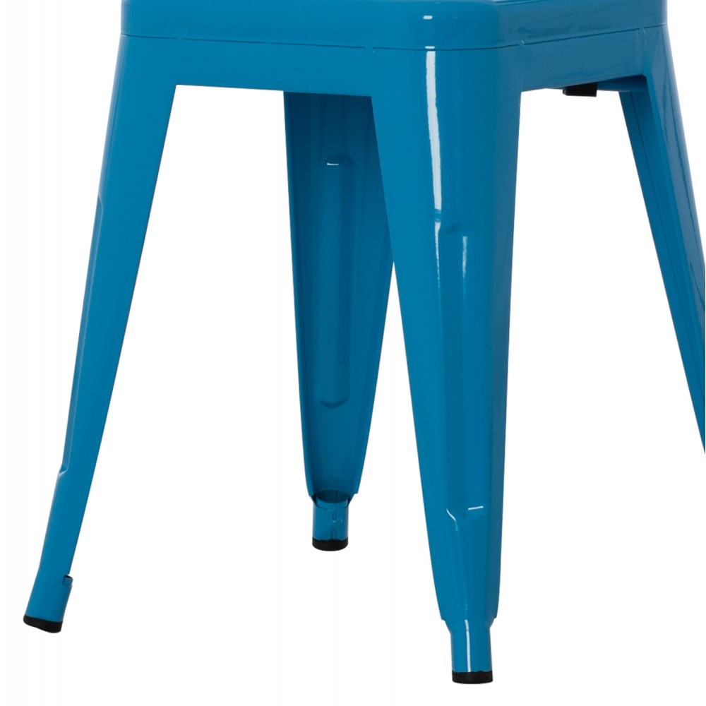 Σκαμπό "MELITA" από μέταλλο σε χρώμα μπλε 39x39x46