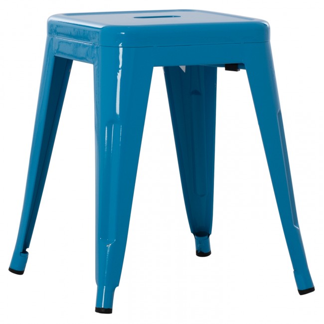 Σκαμπό "MELITA" από μέταλλο σε χρώμα μπλε 39x39x46