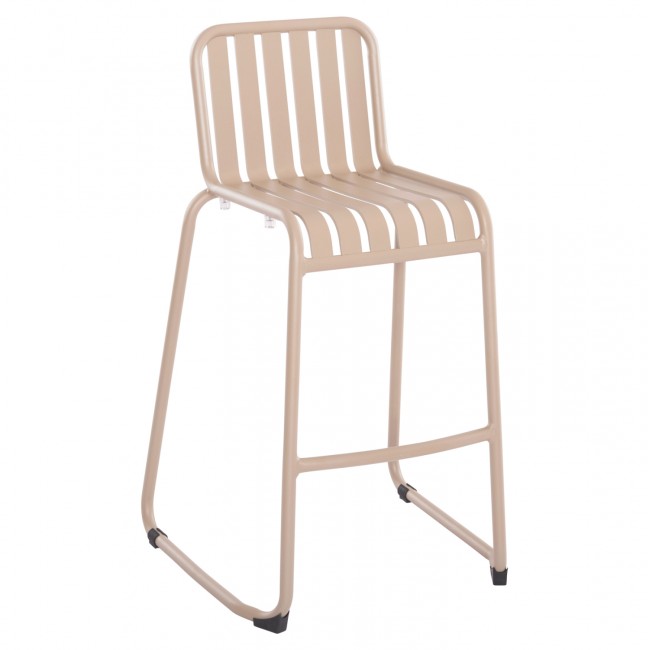 Σκαμπό μπαρ "RACHEL" από αλουμίνιο σε χρώμα σαμπανί 59.5x55x101