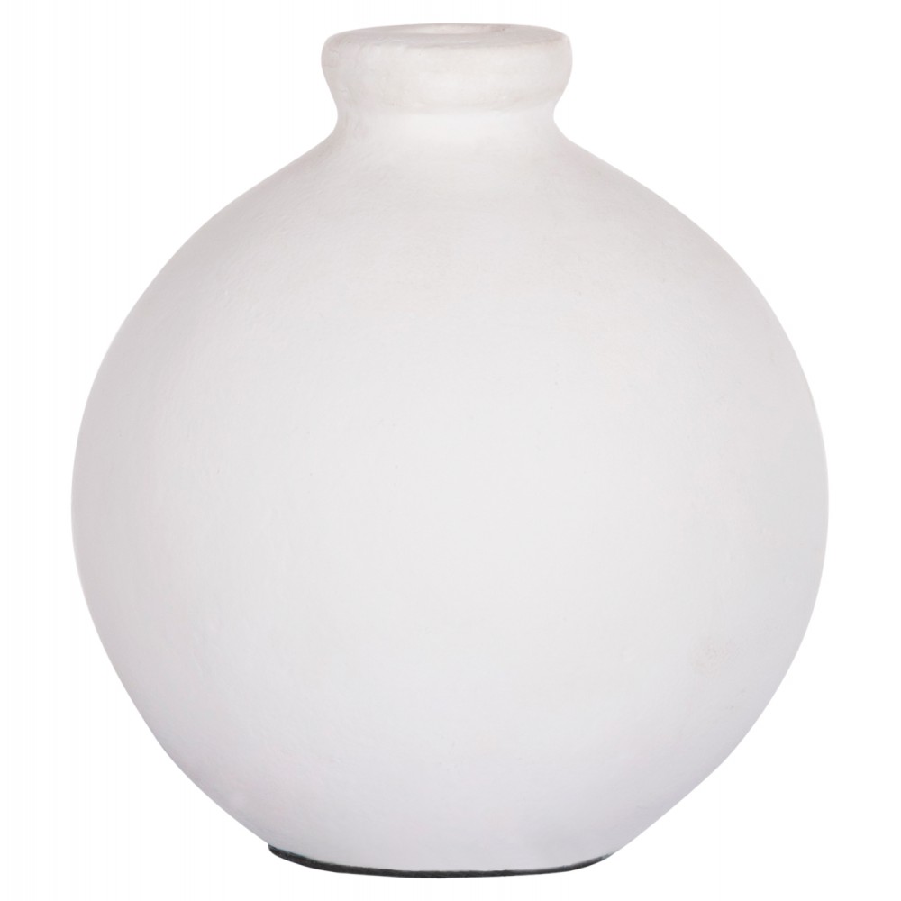 Διακοσμητικό βάζο "CLAYVON" από τερακότα σε χρώμα λευκό 18x18x20