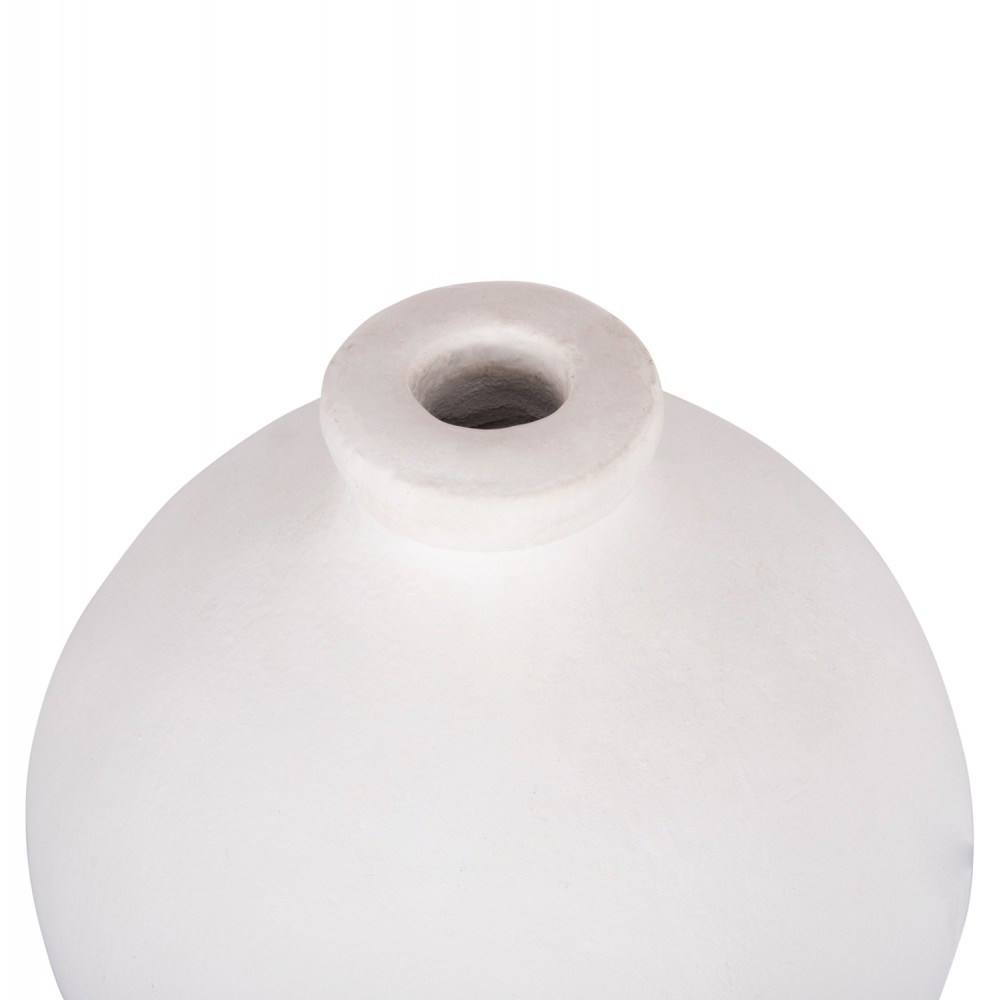 Διακοσμητικό βάζο "CLAYVON" από τερακότα σε χρώμα λευκό 18x18x20