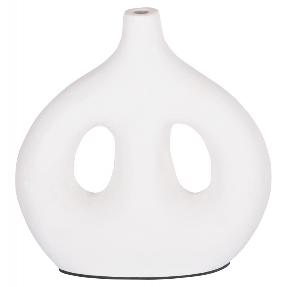 Διακοσμητικό βάζο "CLAYVON" από τερακότα σε χρώμα λευκό 23.5x8x24.5