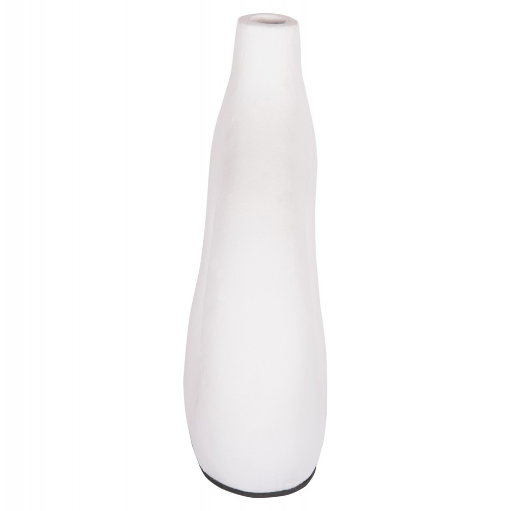 Διακοσμητικό βάζο "CLAYVON" από τερακότα σε χρώμα λευκό 23.5x8x24.5