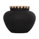 Διακοσμητικό βάζο "RENTON(L)" από τερακότα/ψάθα σε χρώμα μαύρο/φυσικό Φ32x26.5