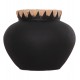 Διακοσμητικό βάζο "RENTON(S)" από τερακότα/ψάθα σε χρώμα μαύρο/φυσικό Φ23x19