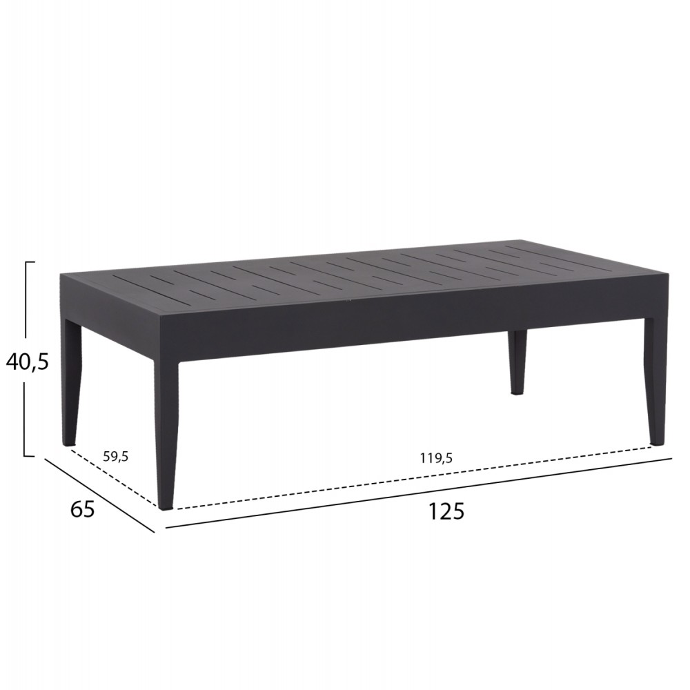 Σετ σαλόνι εξωτερικού χώρου "LARRY" 4τμχ από αλουμίνιο/ύφασμα σε χρώμα γκρι