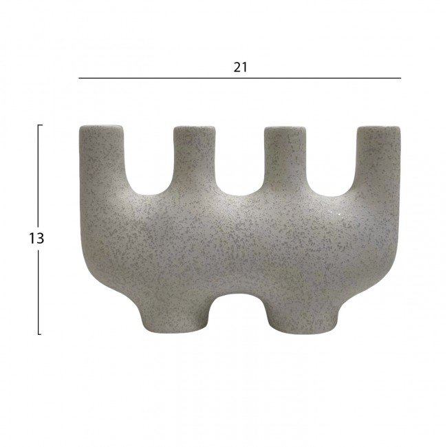 Επιτραπέζιο διακοσμητικό "MANI" κεραμικό σε χρώμα υπόλευκο 21x6x13