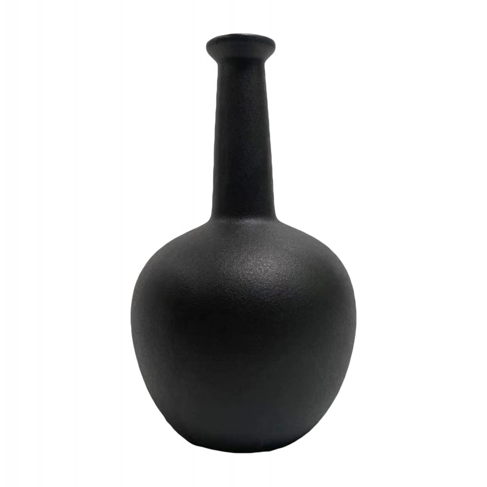 Επιτραπέζιο διακοσμητικό "ELENDIL" κεραμικό σε χρώμα μαύρο Φ15x25