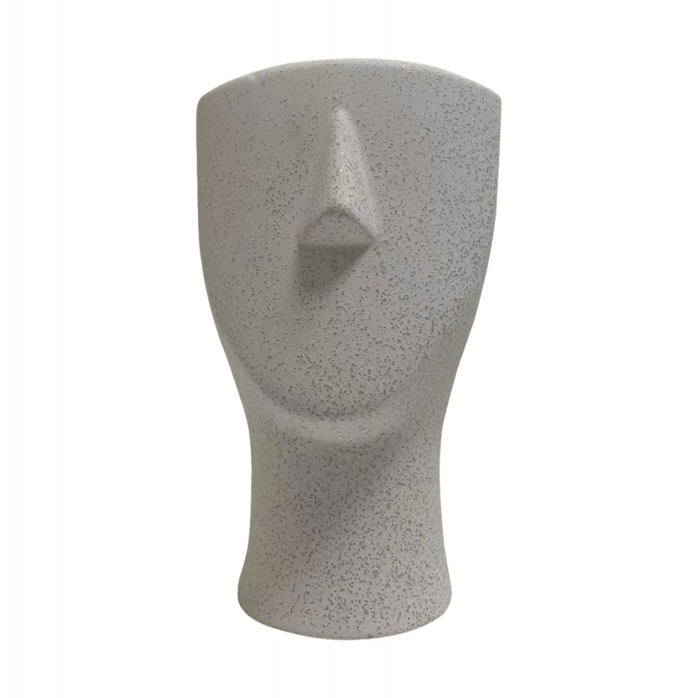 Επιτραπέζιο διακοσμητικό "HUMANS" κεραμικό σε χρώμα υπόλευκο 13.5x13.5x22.5