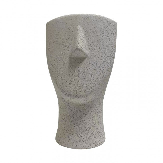 Επιτραπέζιο διακοσμητικό "HUMANS" κεραμικό σε χρώμα υπόλευκο 13.5x13.5x22.5