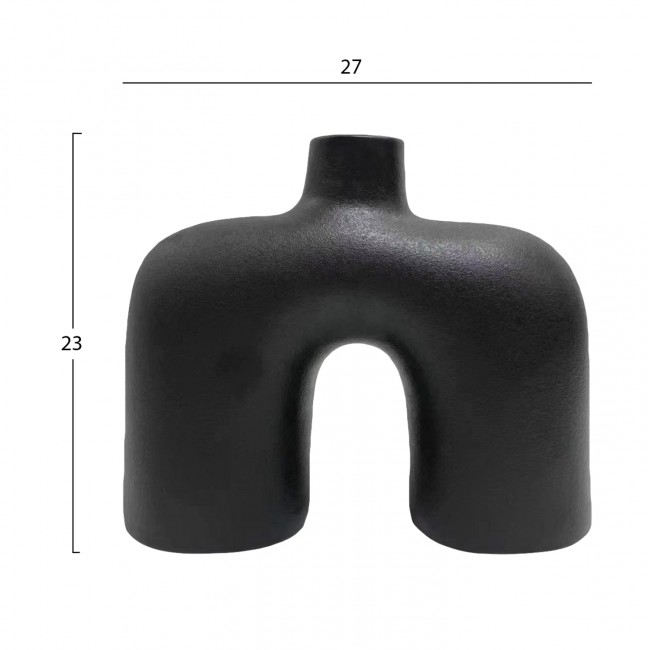 Επιτραπέζιο διακοσμητικό "ISIL" κεραμικό σε χρώμα μαύρο 27x9x23