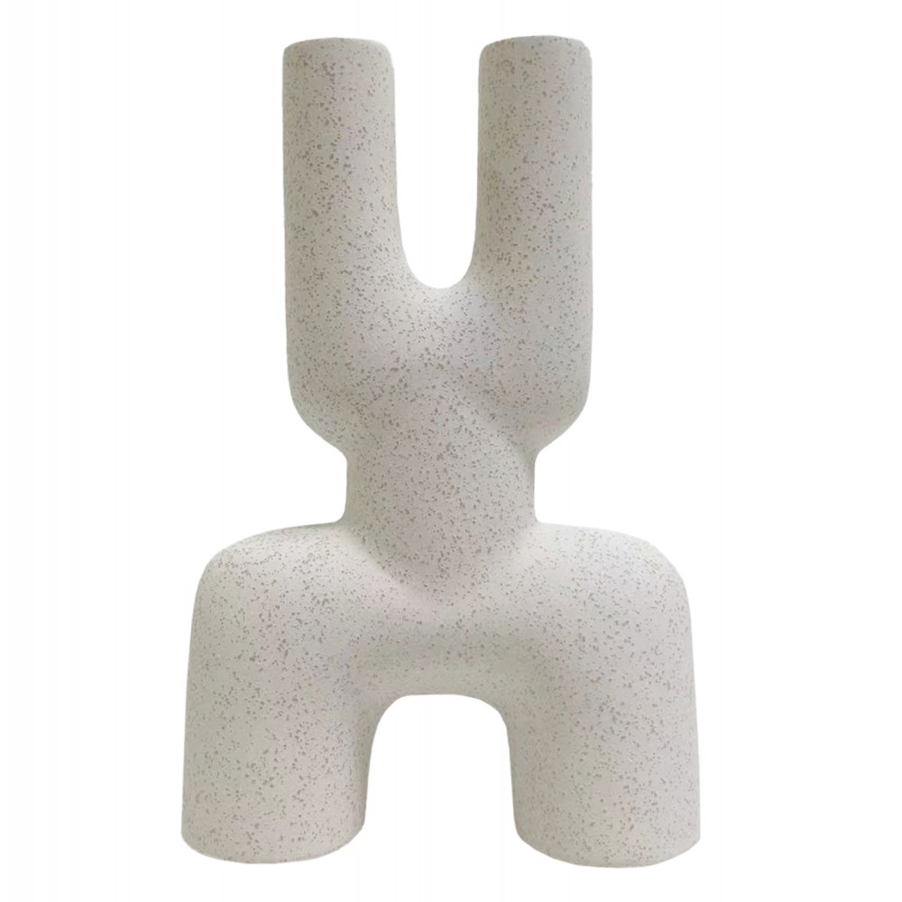 Επιτραπέζιο διακοσμητικό "MANI" κεραμικό σε χρώμα υπόλευκο 15.5x6x23.5