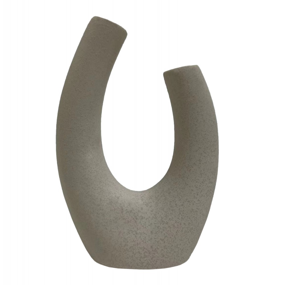 Επιτραπέζιο διακοσμητικό "ELLIPTO" κεραμικό σε χρώμα υπόλευκο 14.5x7x21