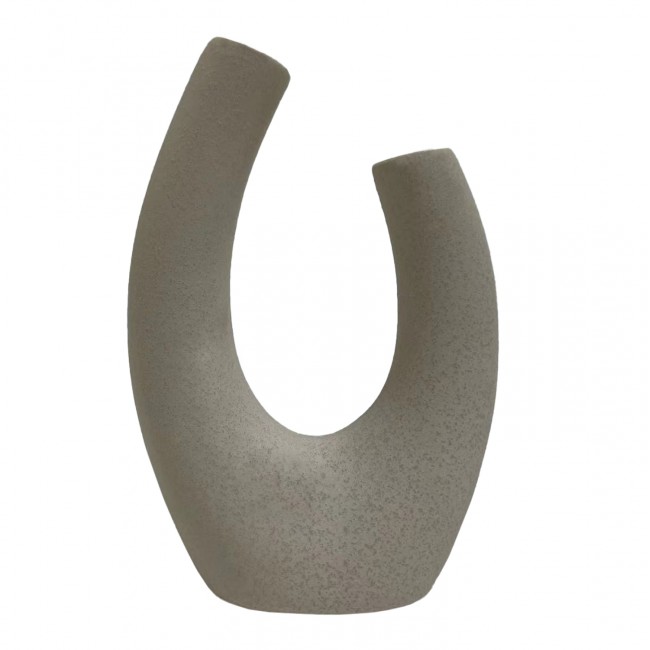 Επιτραπέζιο διακοσμητικό "ELLIPTO" κεραμικό σε χρώμα υπόλευκο 14.5x7x21