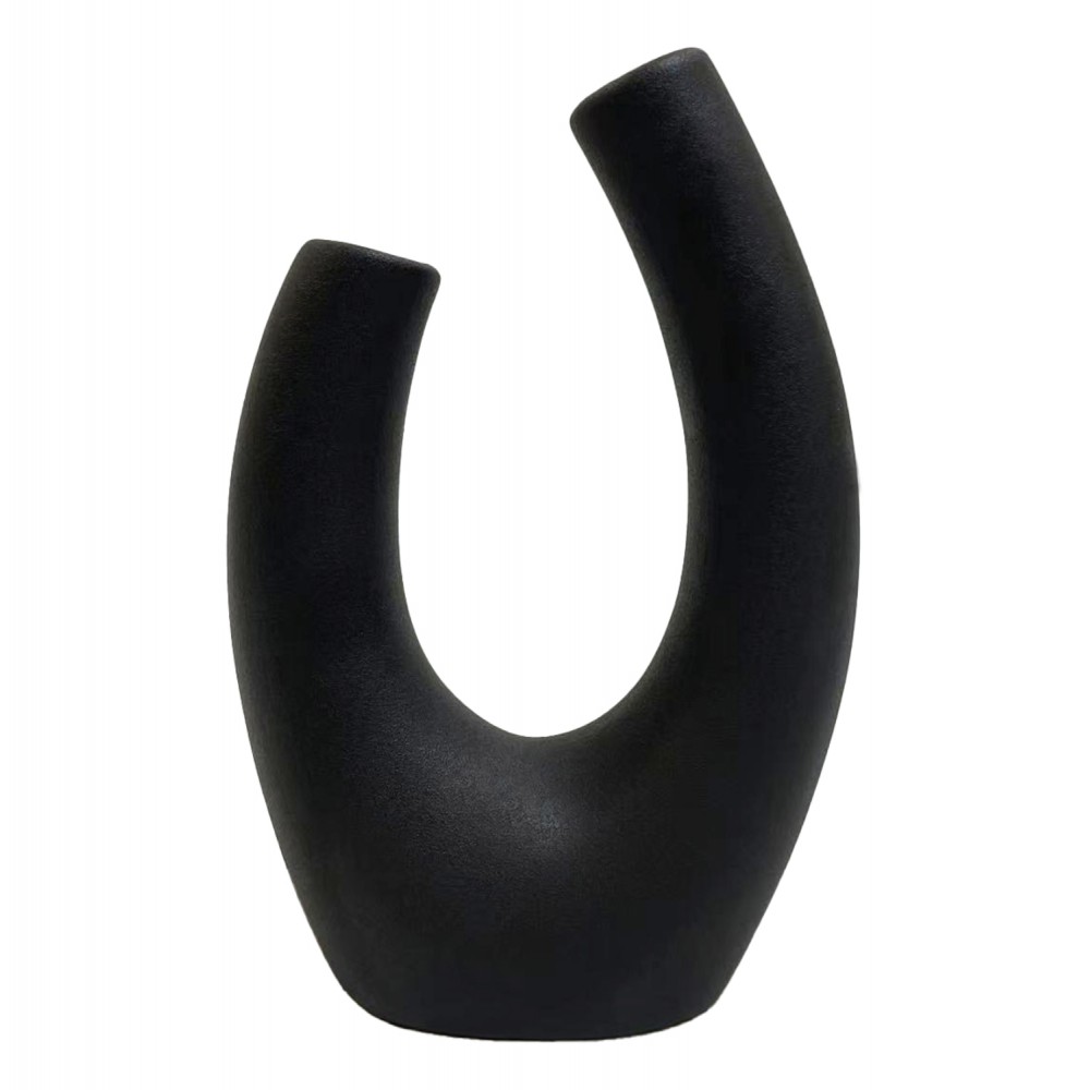 Επιτραπέζιο διακοσμητικό "ELLIPTO" κεραμικό σε χρώμα μαύρο 14.5x7x21