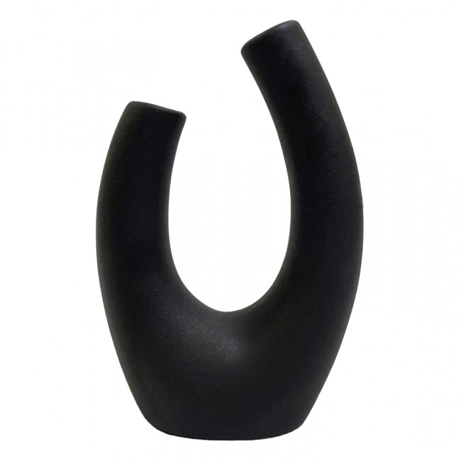 Επιτραπέζιο διακοσμητικό "ELLIPTO" κεραμικό σε χρώμα μαύρο 14.5x7x21