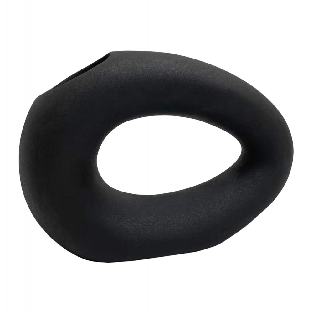 Επιτραπέζιο διακοσμητικό "ELLIPTO" κεραμικό σε χρώμα μαύρο 23x8x15.5