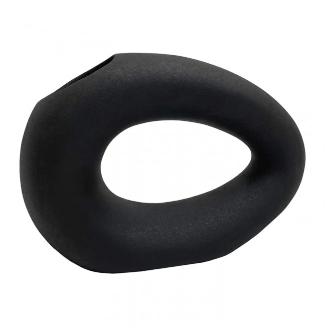 Επιτραπέζιο διακοσμητικό "ELLIPTO" κεραμικό σε χρώμα μαύρο 23x8x15.5