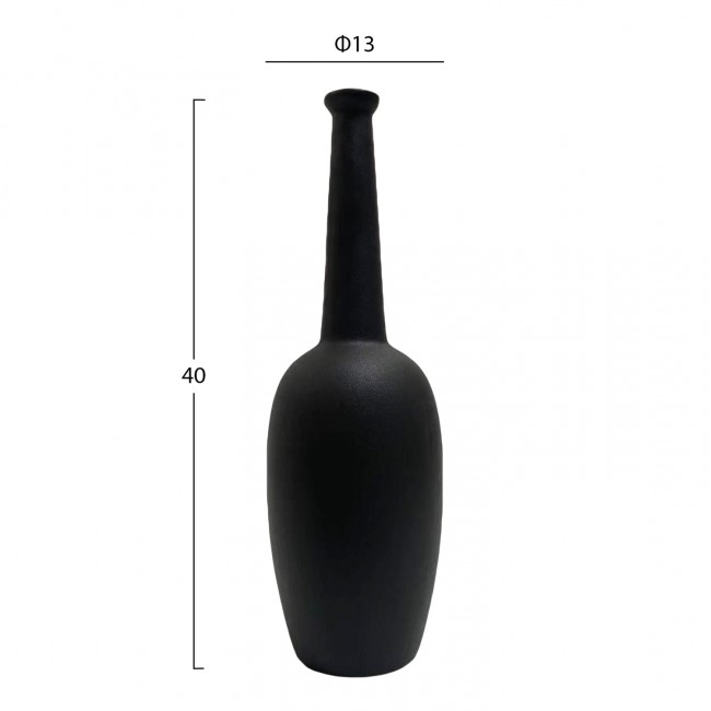 Επιτραπέζιο διακοσμητικό "ETENDIL" κεραμικό σε χρώμα μαύρο Φ13x40