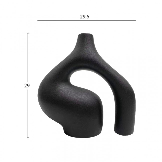 Επιτραπέζιο διακοσμητικό "ISIL" κεραμικό σε χρώμα μαύρο 29.5x11x29