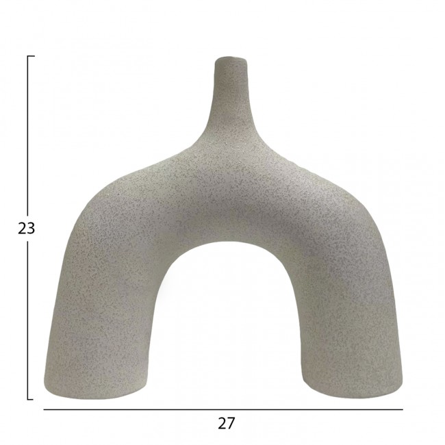 Επιτραπέζιο διακοσμητικό "ISIL" κεραμικό σε χρώμα υπόλευκο 27x9x23