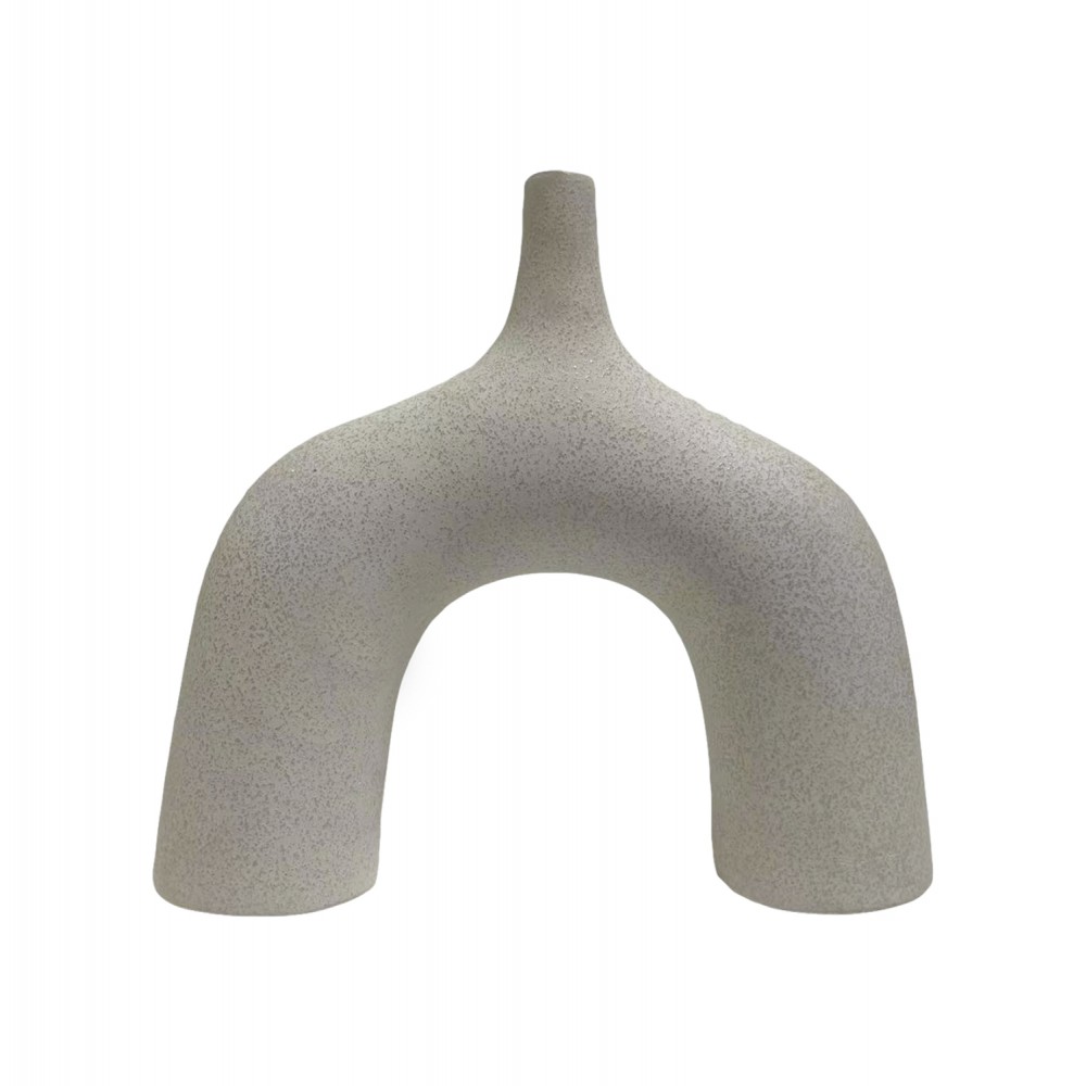 Επιτραπέζιο διακοσμητικό "ISIL" κεραμικό σε χρώμα υπόλευκο 27x9x23