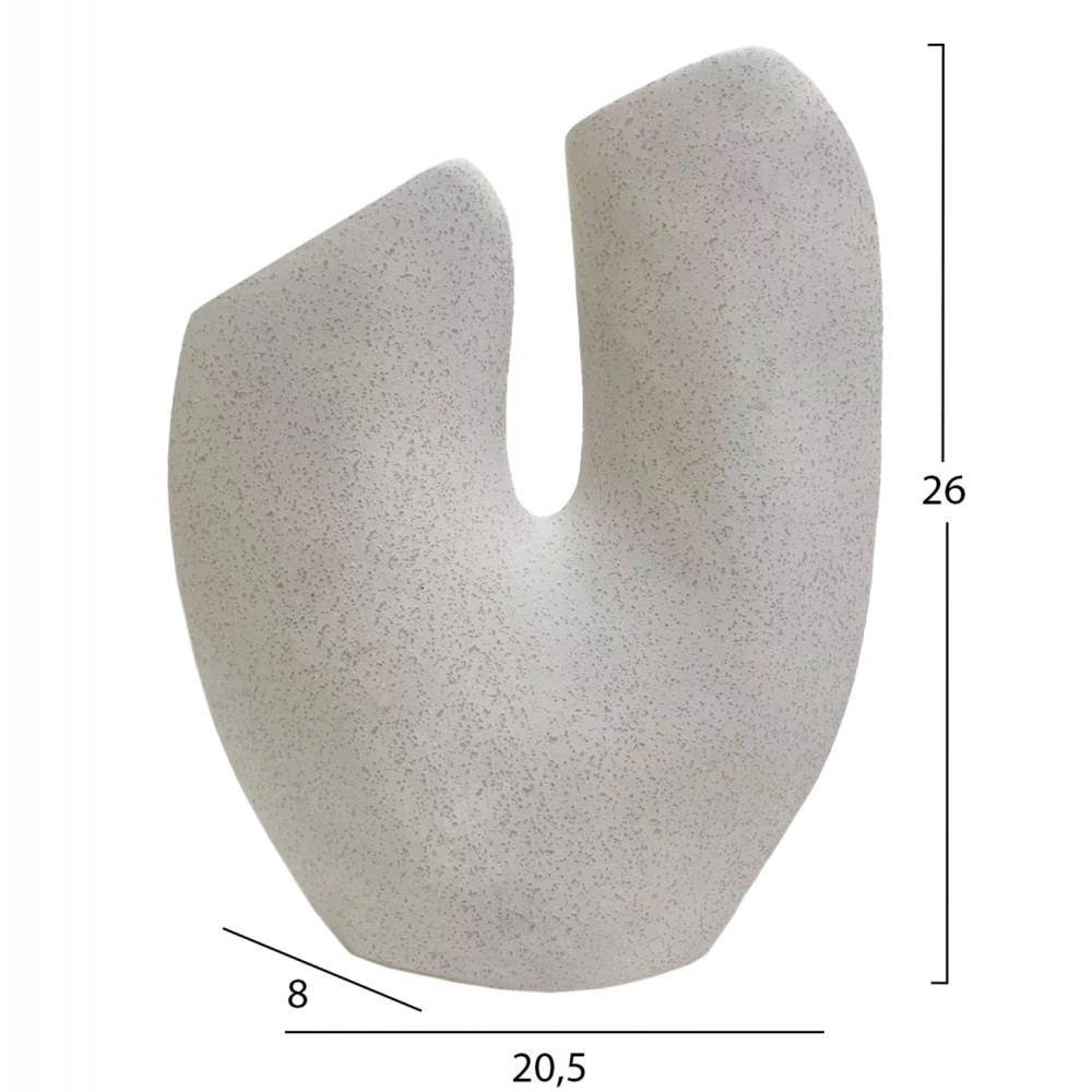 Επιτραπέζιο διακοσμητικό "ARKEN" κεραμικό σε χρώμα υπόλευκο 20.5x8x26