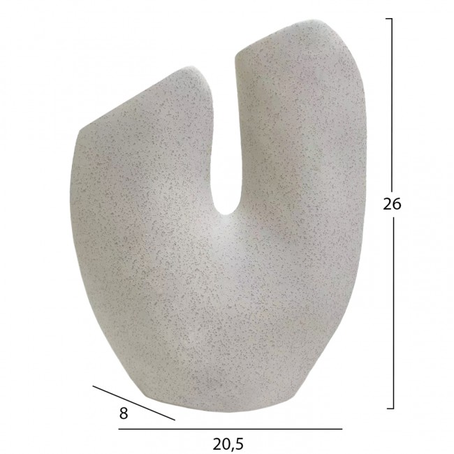 Επιτραπέζιο διακοσμητικό "ARKEN" κεραμικό σε χρώμα υπόλευκο 20.5x8x26