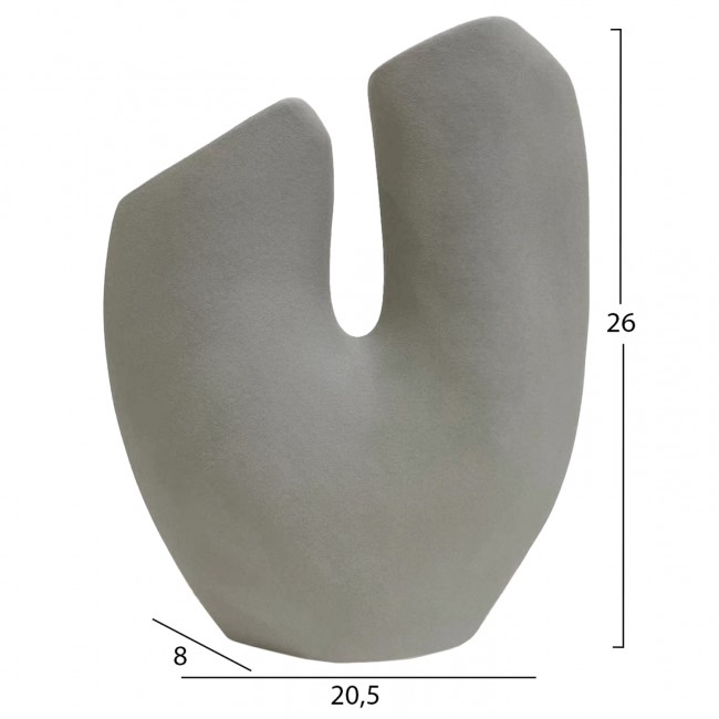 Επιτραπέζιο διακοσμητικό "ARKEN" κεραμικό σε χρώμα γκρι 20.5x8x26