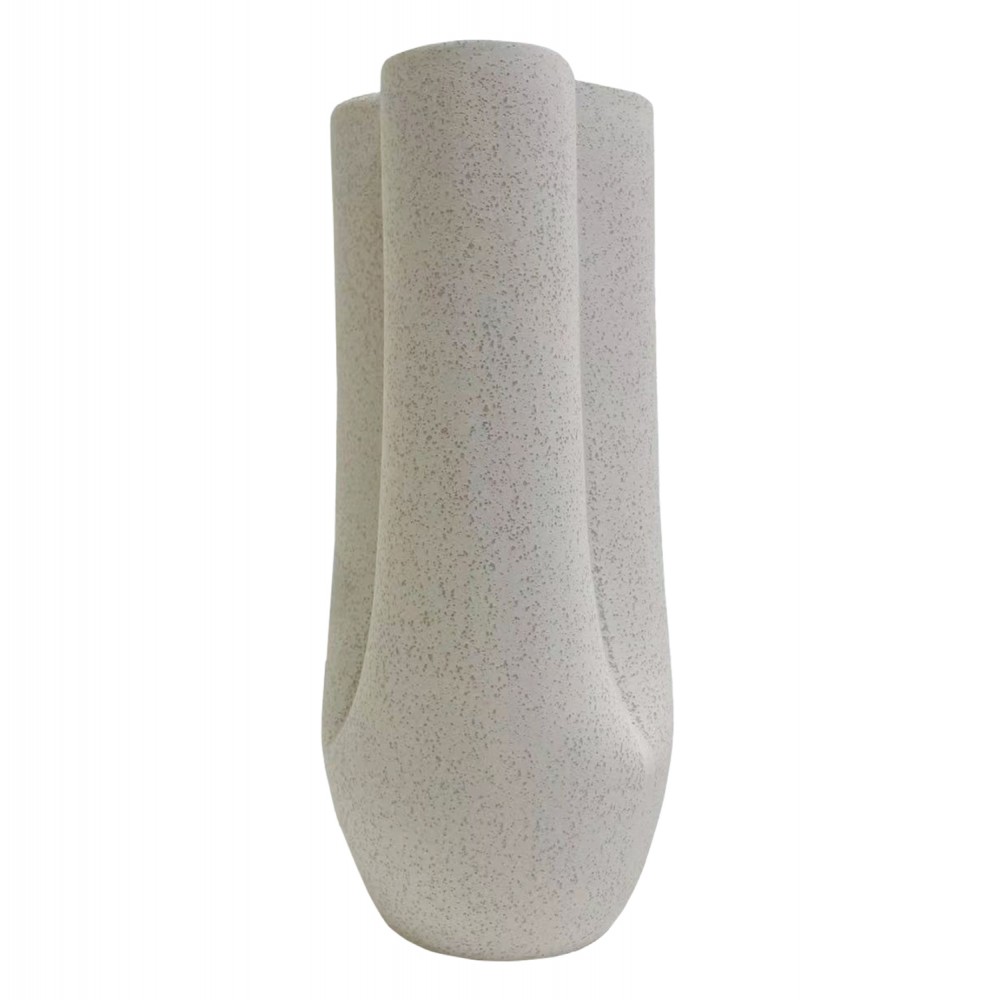 Επιτραπέζιο διακοσμητικό "GLAΖΕ" κεραμικό σε χρώμα υπόλευκο Φ15.5x33.5