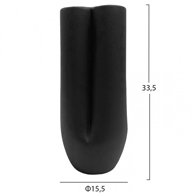 Επιτραπέζιο διακοσμητικό "GLAΖΕ" κεραμικό σε χρώμα μαύρο Φ15.5x33.5