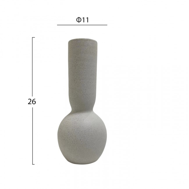 Επιτραπέζιο διακοσμητικό "GALAD" κεραμικό σε χρώμα υπόλευκο Φ11x26