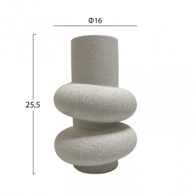 Επιτραπέζιο διακοσμητικό "ROOK" κεραμικό σε χρώμα υπόλευκο Φ16x25.5