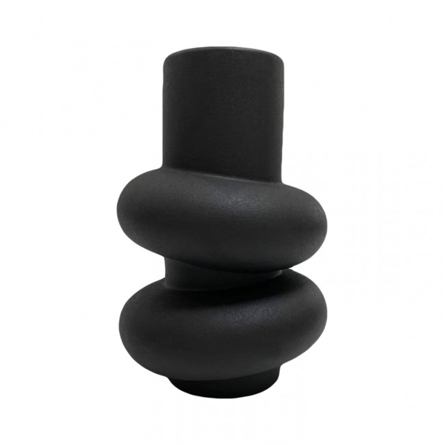 Επιτραπέζιο διακοσμητικό "ROOK" κεραμικό σε χρώμα μαύρο Φ16x25.5