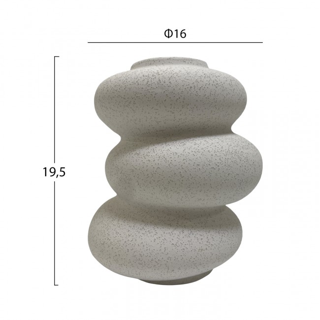 Επιτραπέζιο διακοσμητικό "ROOK" κεραμικό σε χρώμα υπόλευκο Φ16x19,5