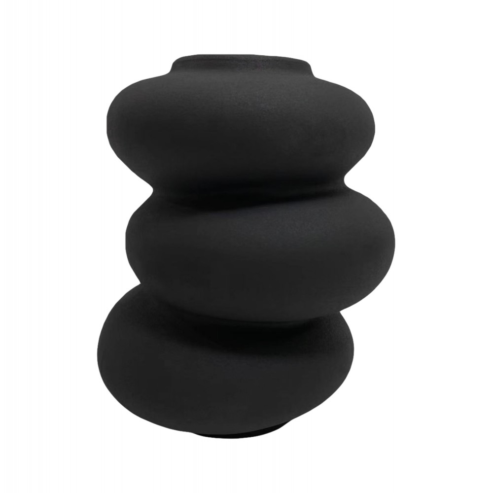 Επιτραπέζιο διακοσμητικό "ROOK" κεραμικό σε χρώμα μαύρο Φ16x19,5