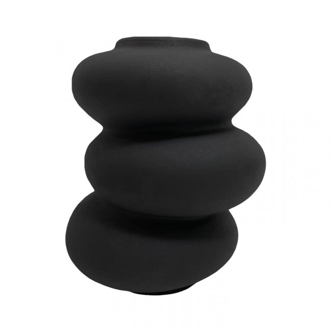 Επιτραπέζιο διακοσμητικό "ROOK" κεραμικό σε χρώμα μαύρο Φ16x19,5