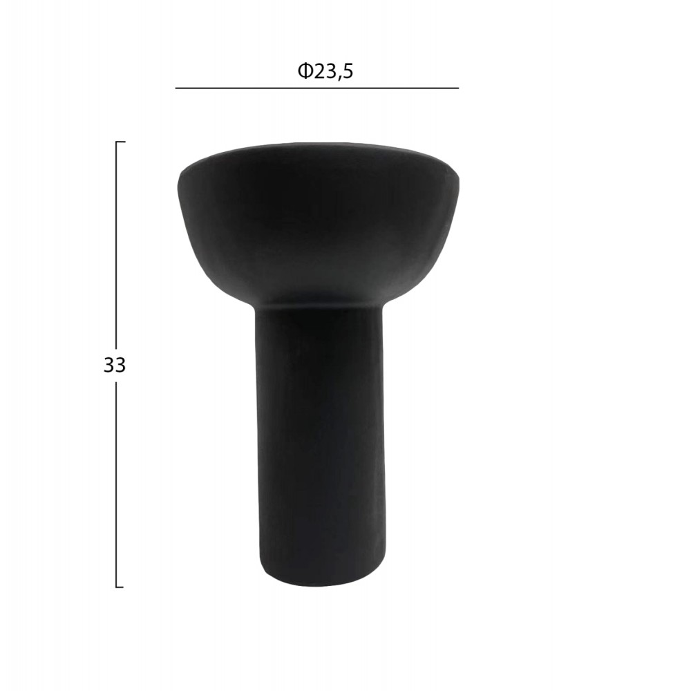 Επιτραπέζιο διακοσμητικό "ELENDIL" κεραμικό σε χρώμα μαύρο Φ23,5x33